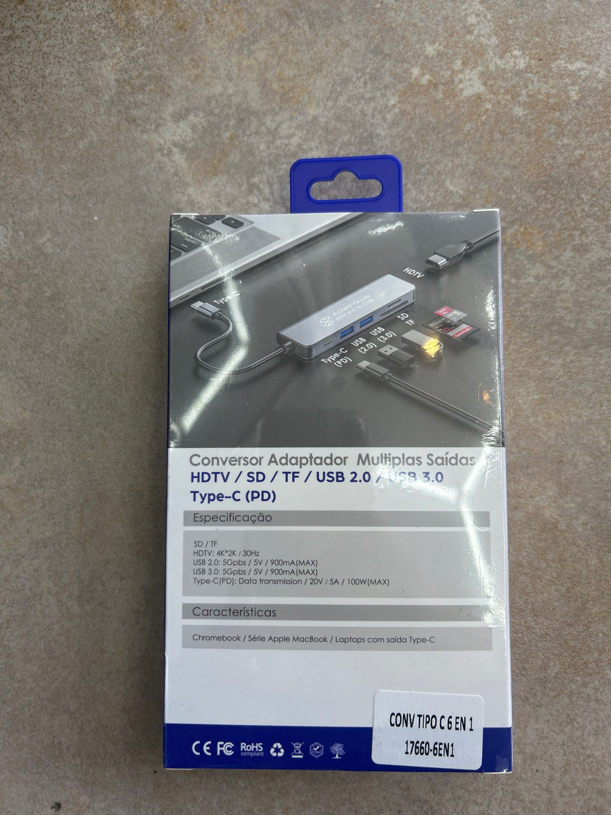 Convertidor Tipo C - HDMI - USB - SD/ FT