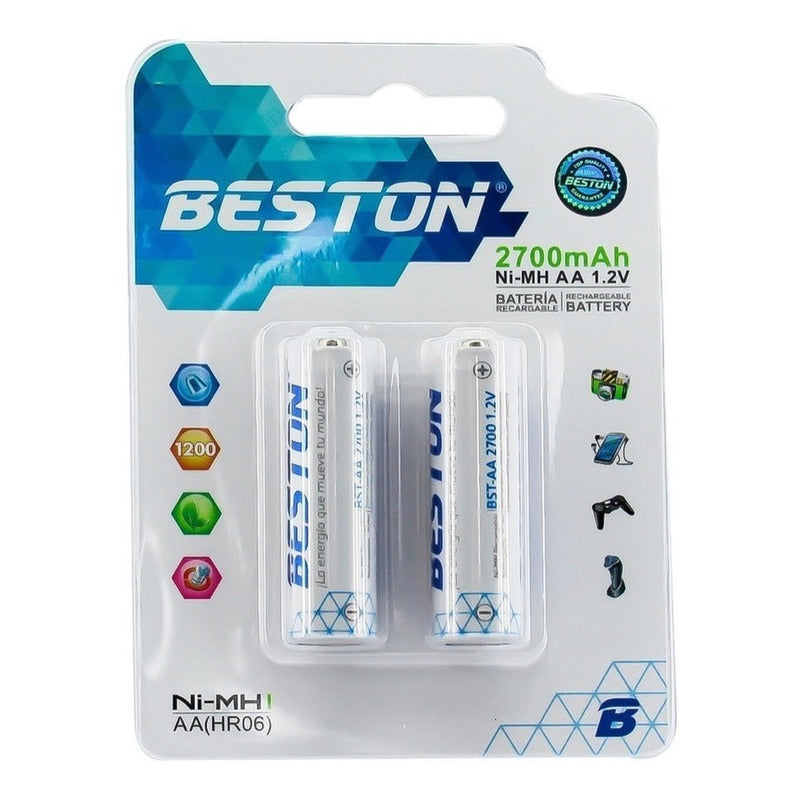 Pila Recargable Beston AA X2 2700 Mah