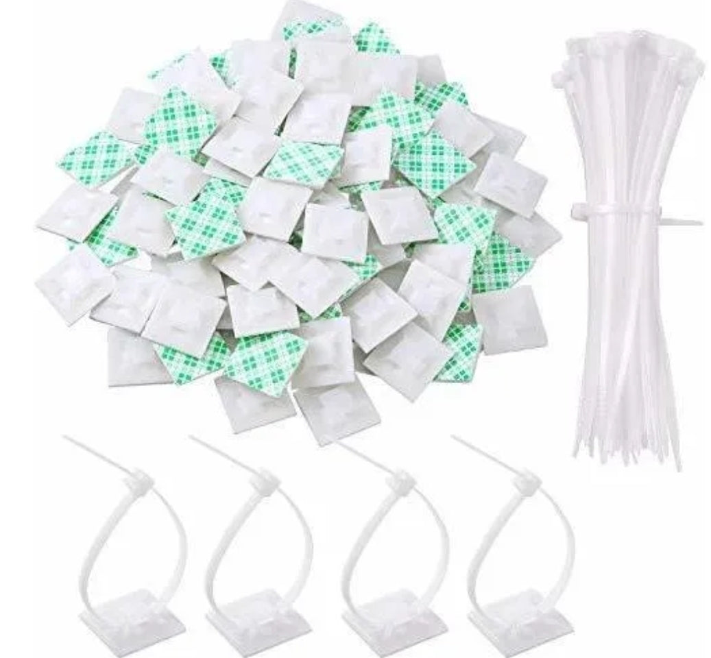 Adhesivo con Amarre Plástico Blanco