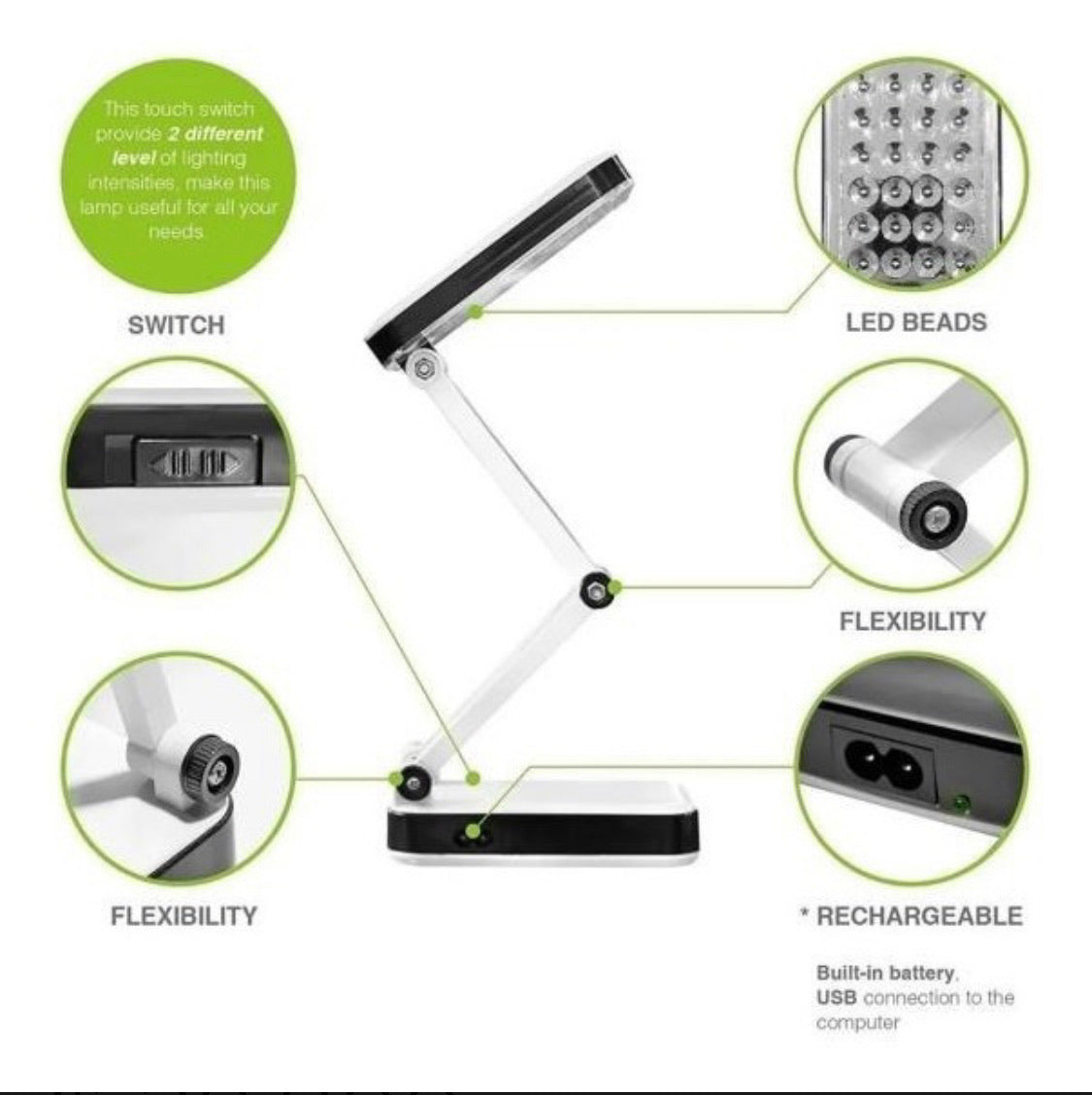 Lámpara de escritorio recargable 666