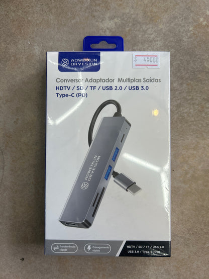 Convertidor Tipo C - HDMI - USB - SD/ FT