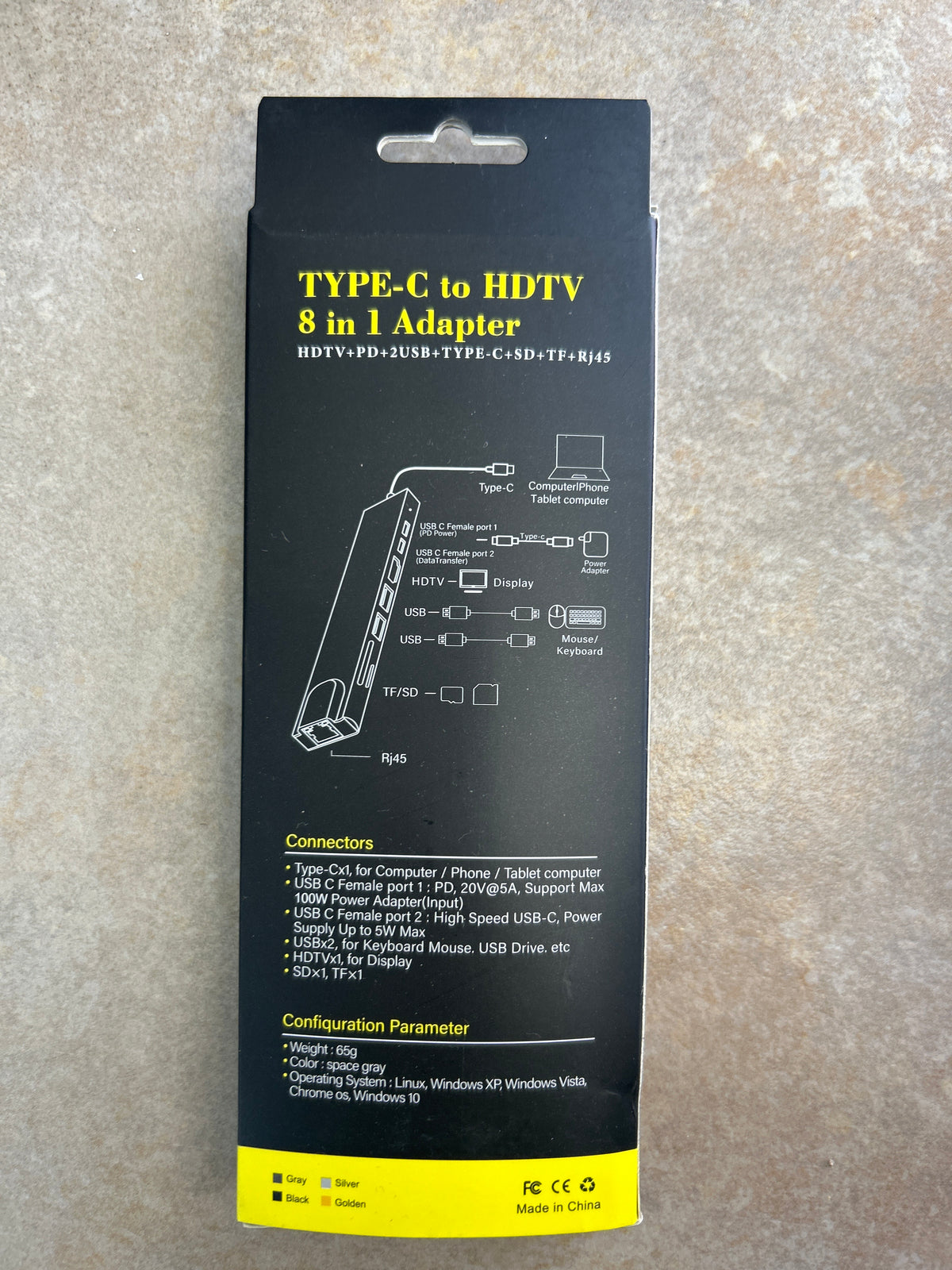 Convertidor Tipo C - HDMI - USB - Micro SD - RJ45