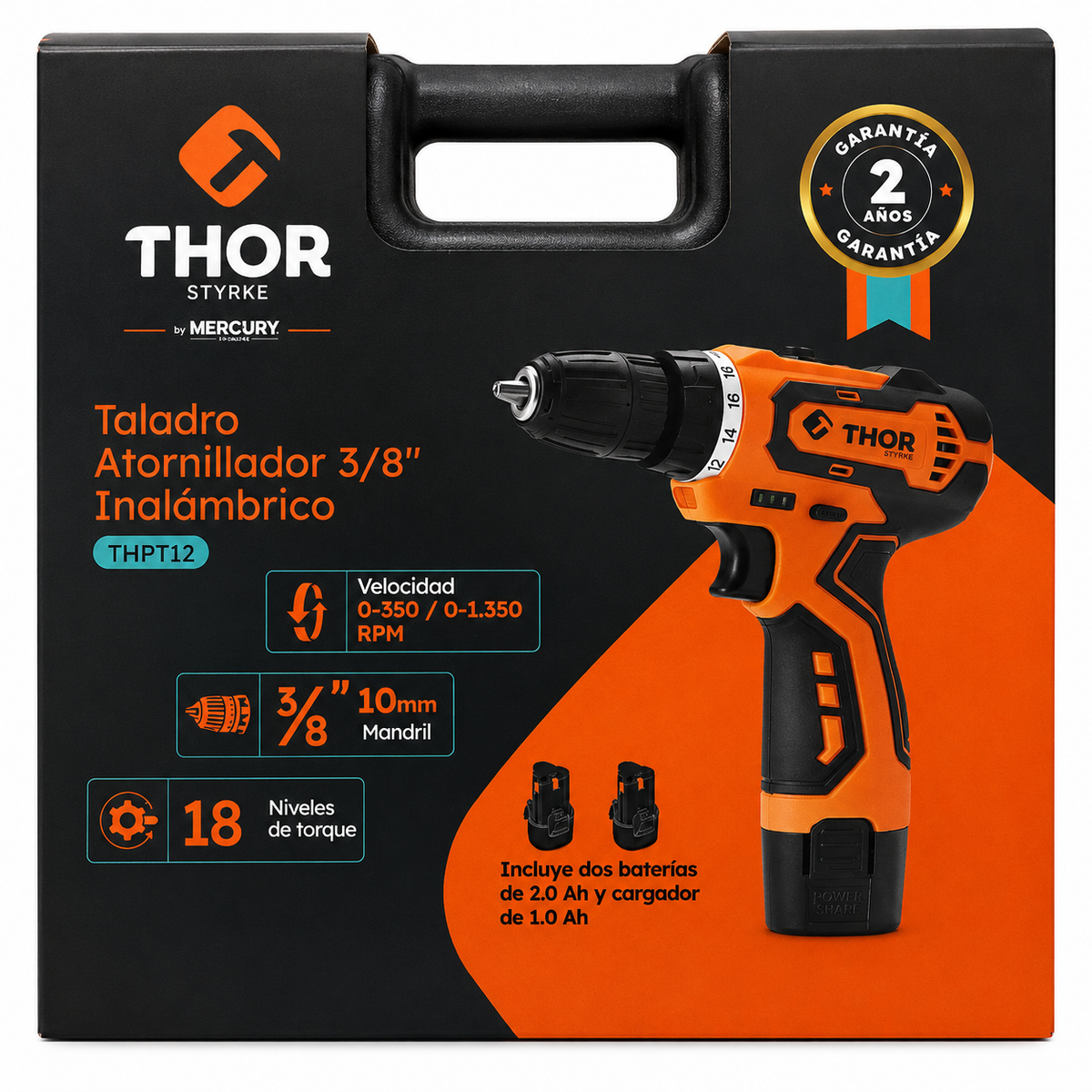 Taladro Atornillador Inalámbrico 3/8" 10MM 12V