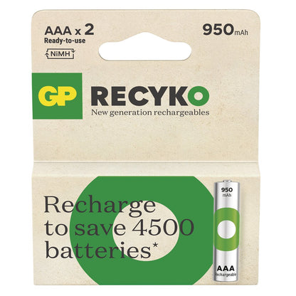 Pilas AAA x2 Recargables GP 950mAh