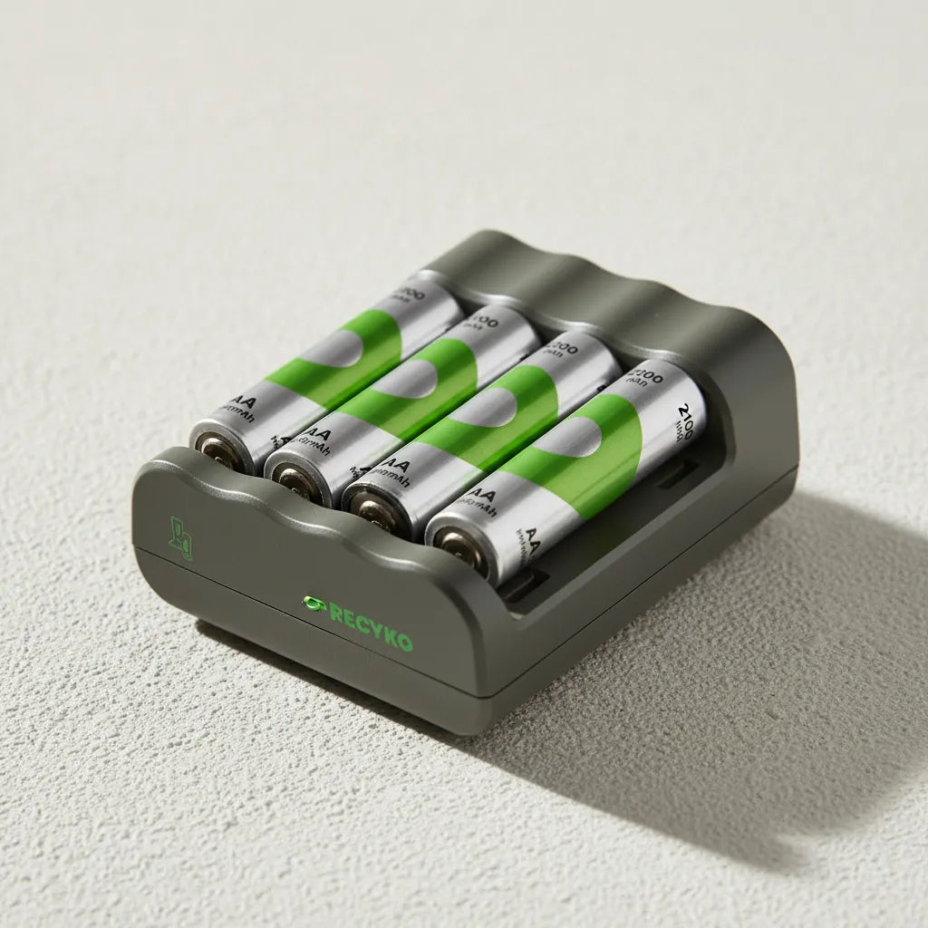 Cargador de Pilas + Pilas AA x4 GP 2100mAh